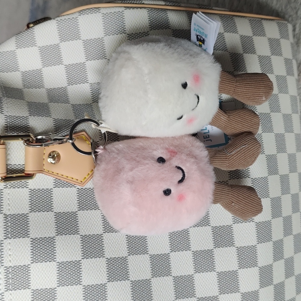 Marshmallow Bag Charm Silver Plush Charm